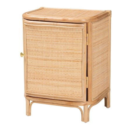 Bali & Pari Kiara Bohemian Natural Rattan Nightstand 244-13675-ZORO